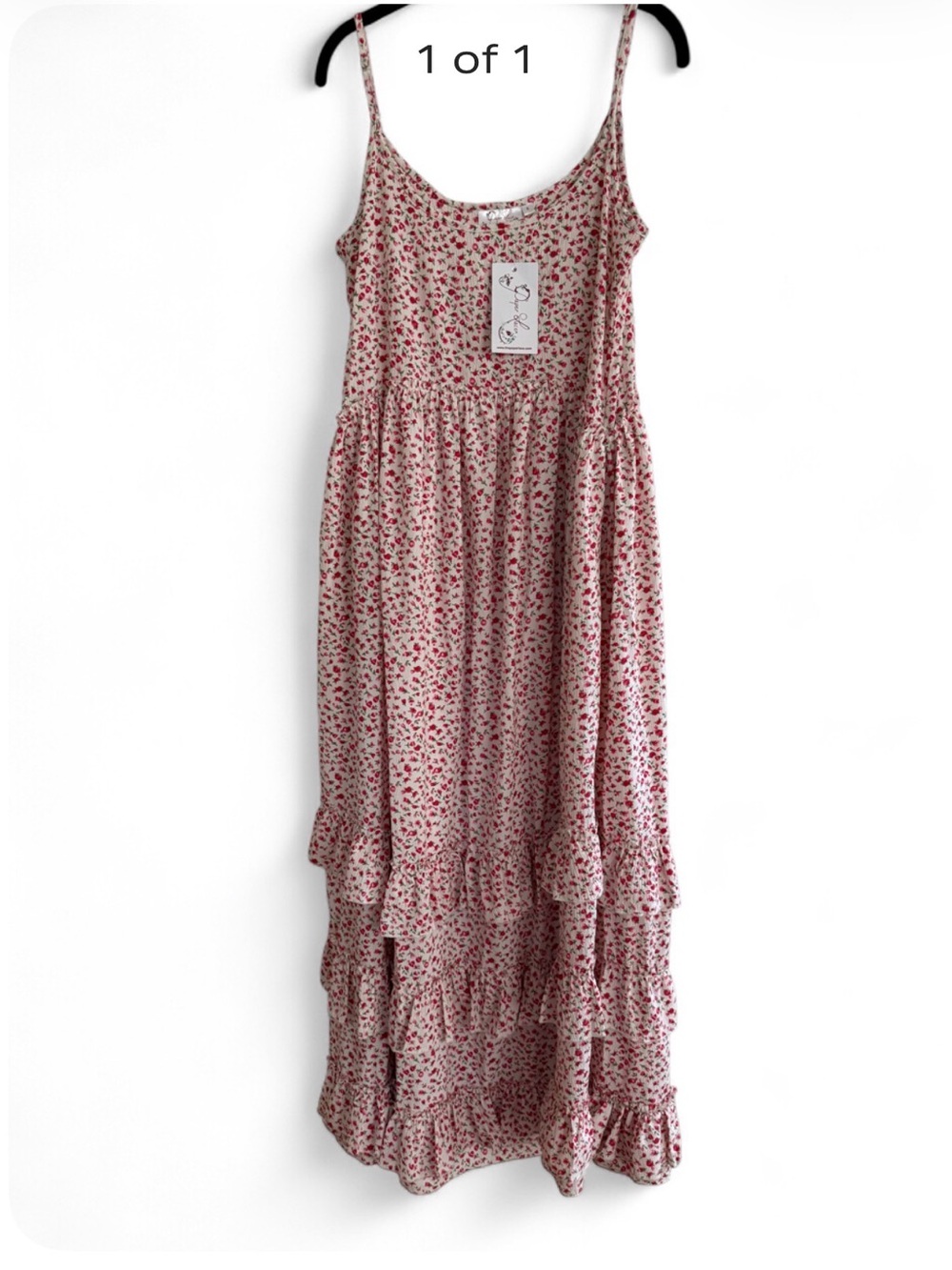 Paper Lace Floral Tiered Maxi Dress NWT S